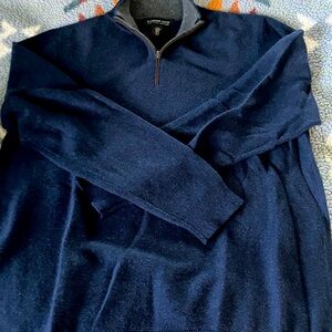 Harrison Davis Navy Blue Quarter-Zip Cashmere Sweater NWOT the perfect material